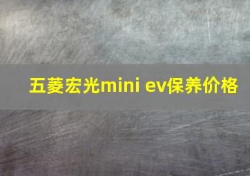 五菱宏光mini ev保养价格